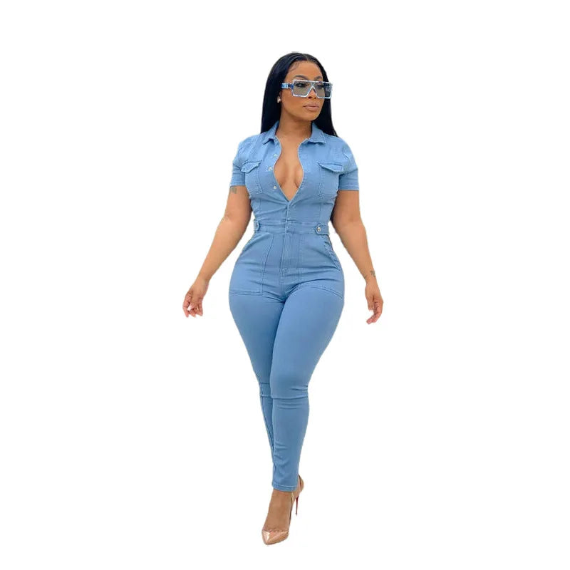 Short-sleeved Casual Jumpsuit