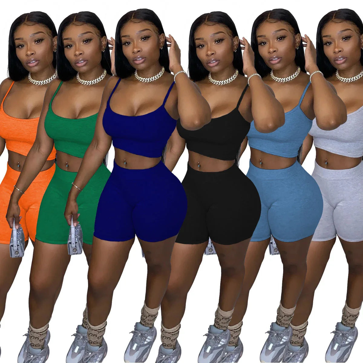 Crop Top Shorts Two Piece Set