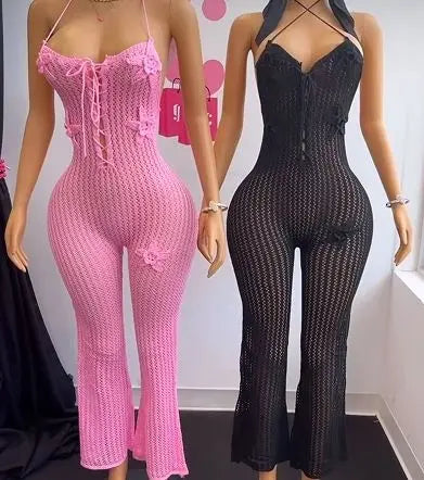 Knitted Halter Jumpsuits