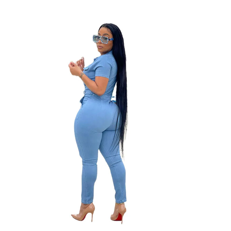 Short-sleeved Casual Jumpsuit