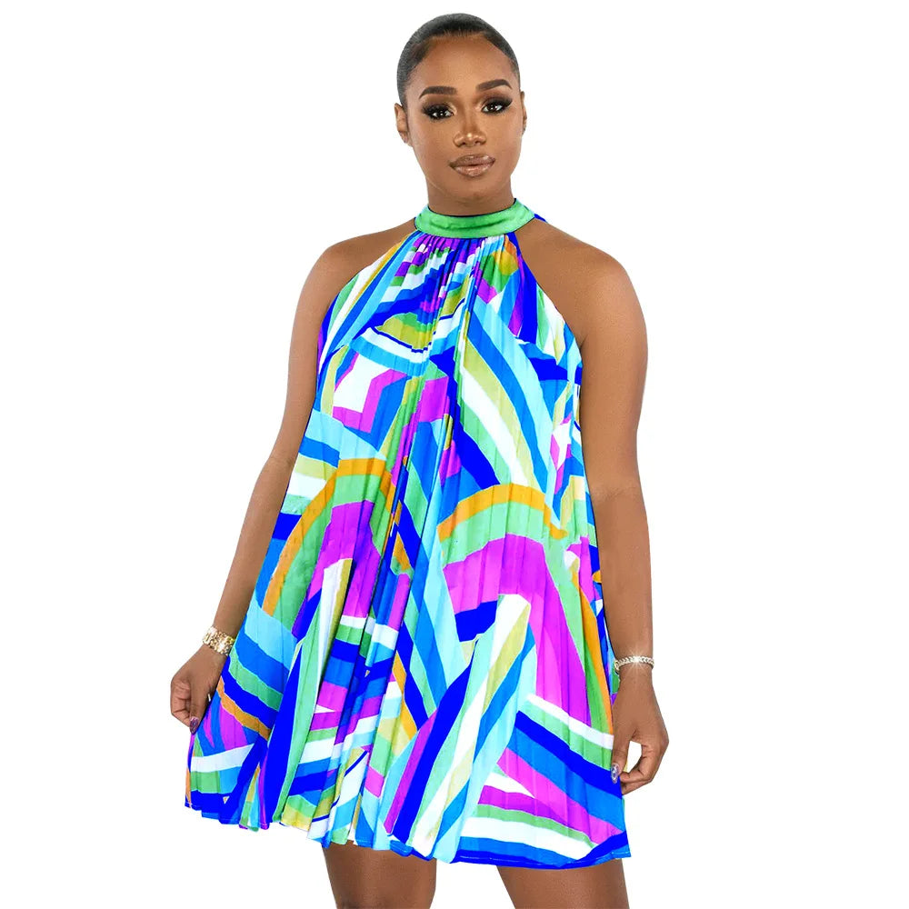 Off Shoulder Sleeveless Halter Dress