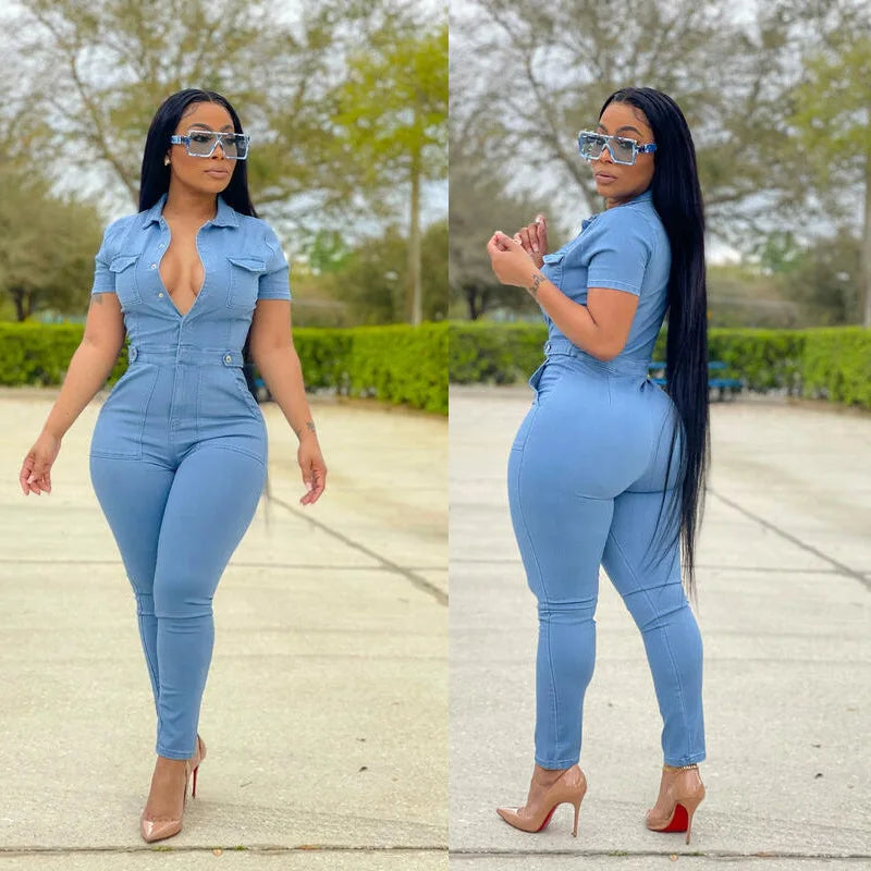 Short-sleeved Casual Jumpsuit