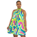 Off Shoulder Sleeveless Halter Dress