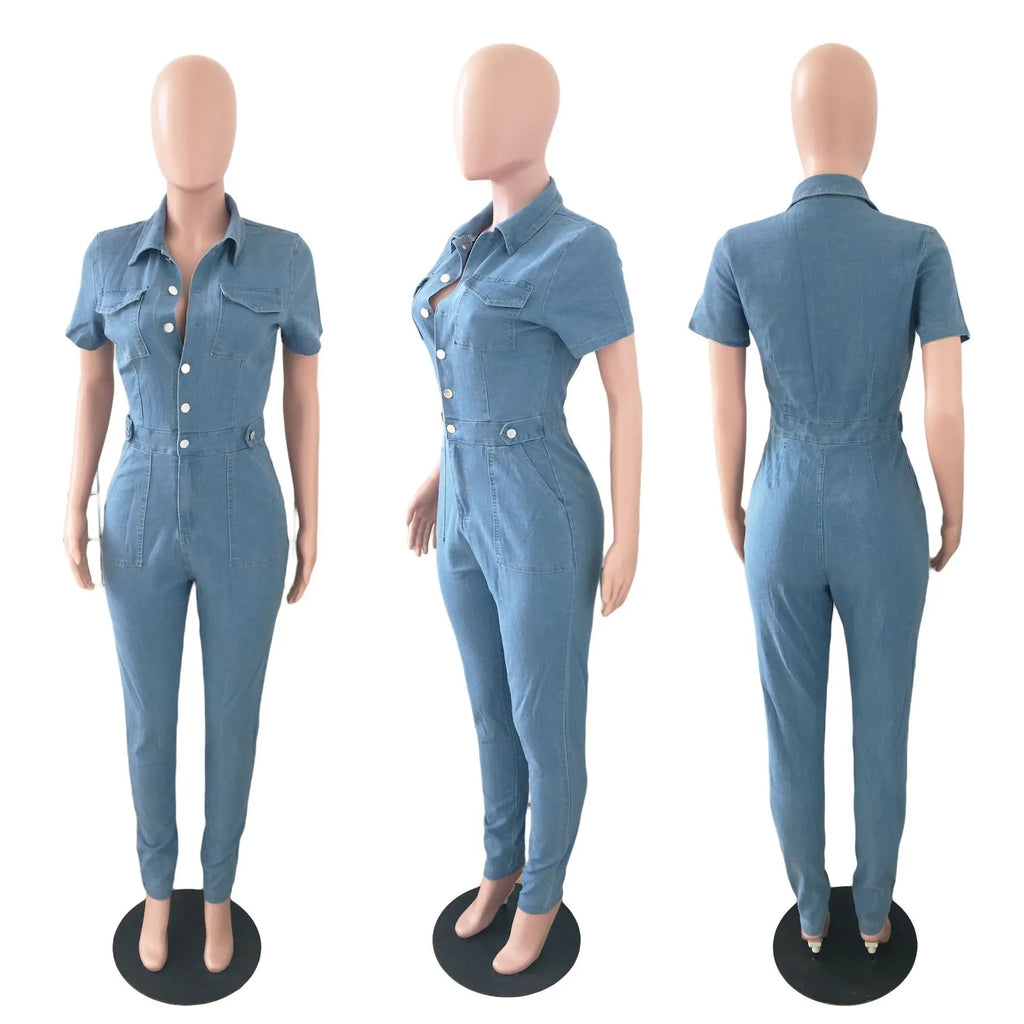 Short-sleeved Casual Jumpsuit