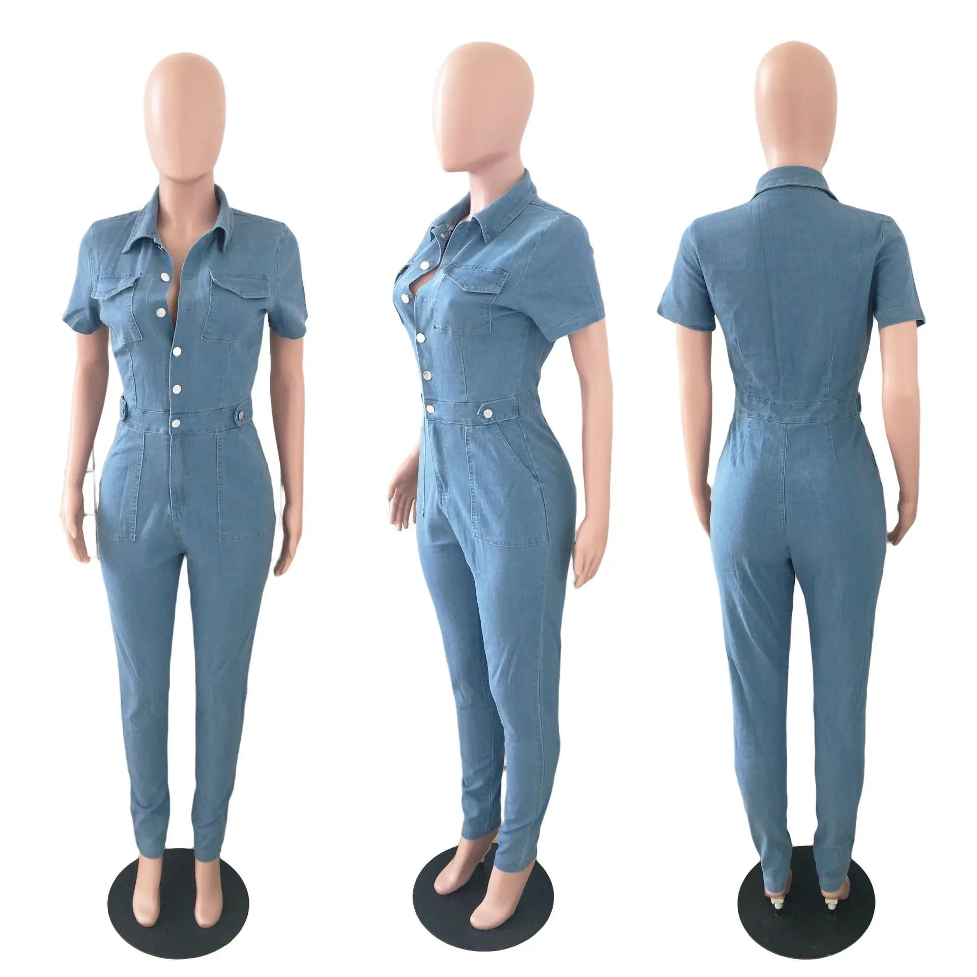 Short-sleeved Casual Jumpsuit