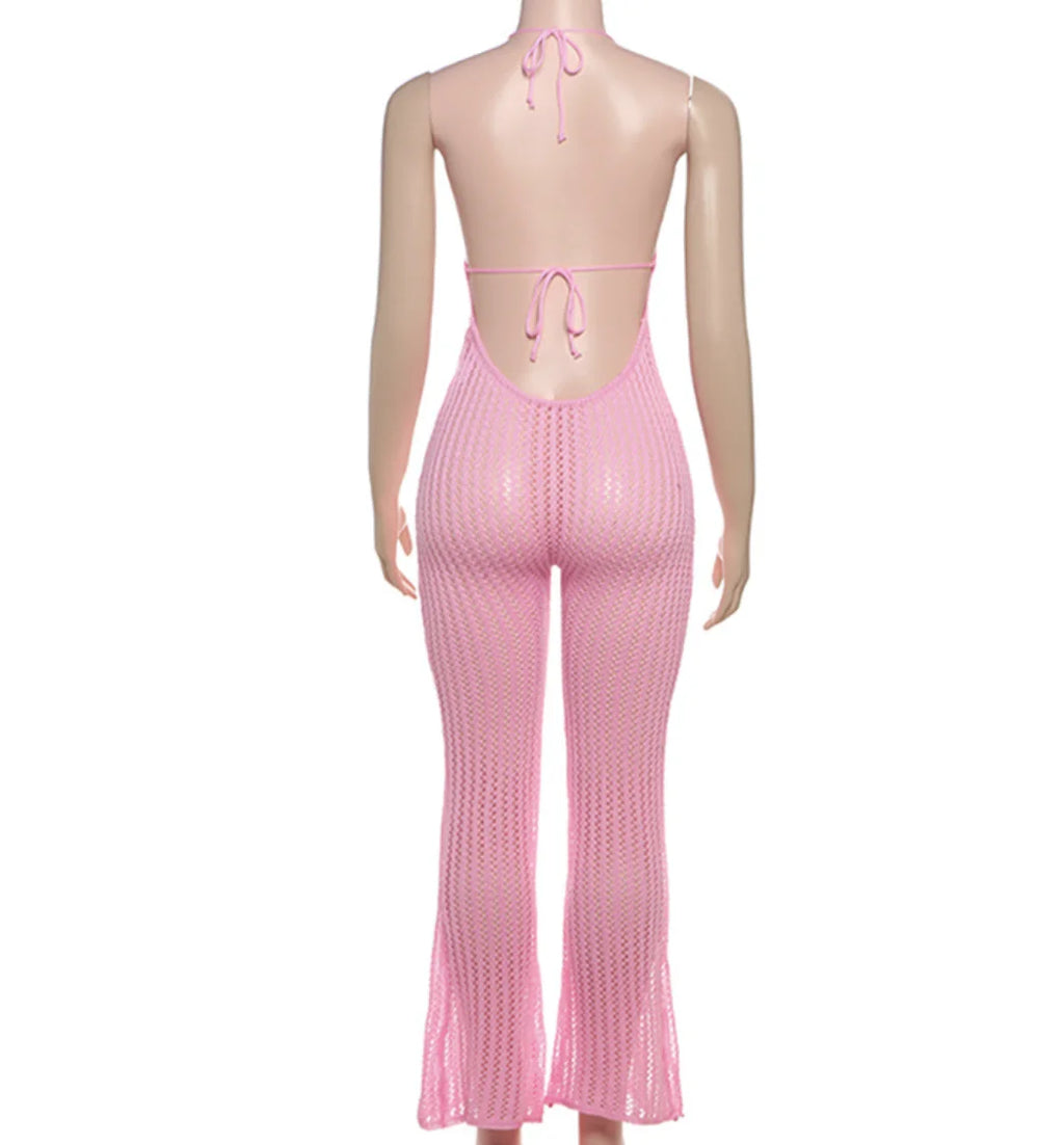 Knitted Halter Jumpsuits