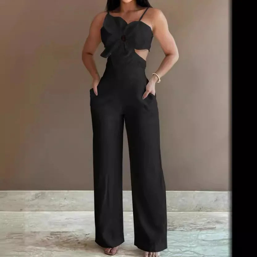Casual Solid Color Jumpsuit