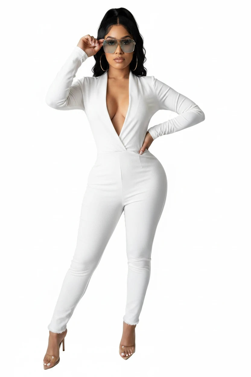Liu Ming V Neck Solid Color Bodysuit