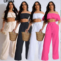 Two-Piece Set Ruffled Pants Short Top