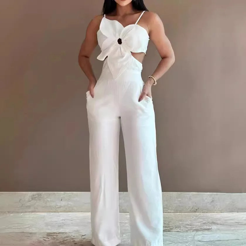 Casual Solid Color Jumpsuit