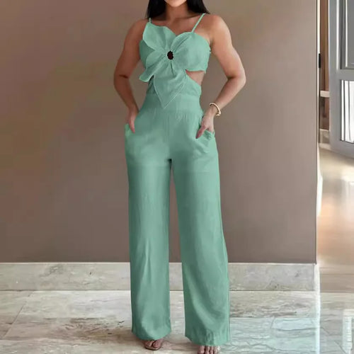 Casual Solid Color Jumpsuit