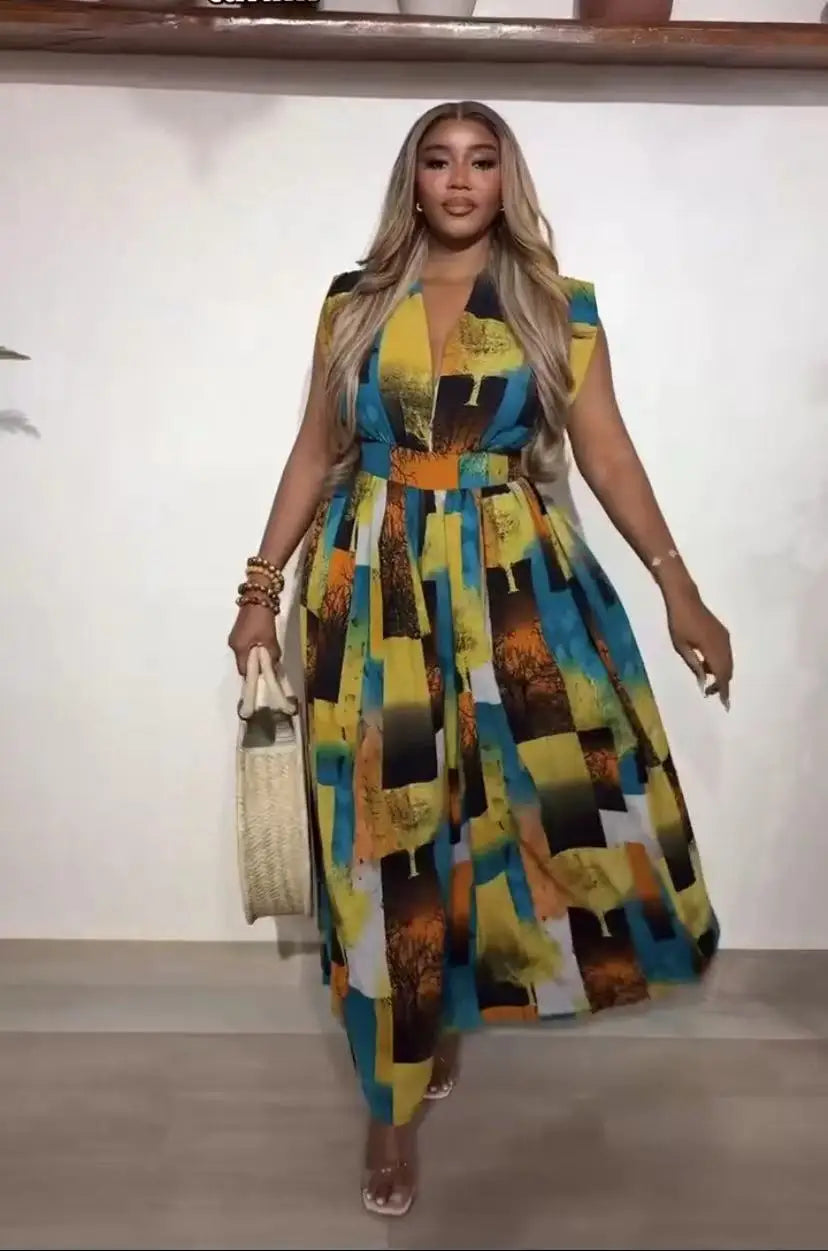 Colorful Patchwork Breathable Jumpsuit