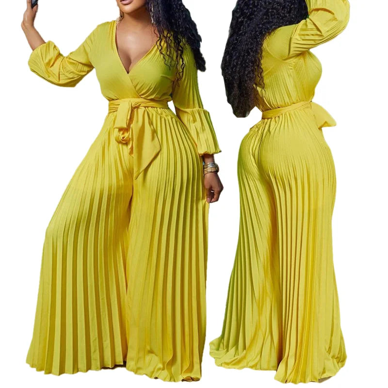 V Neck Sexy Bandage Jumpsuit