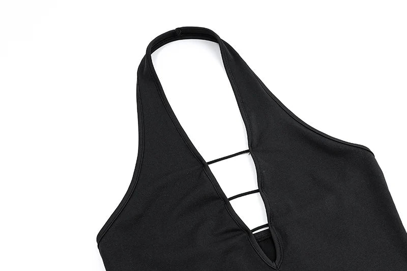 Deep V-neck Halter Top Sleeveless