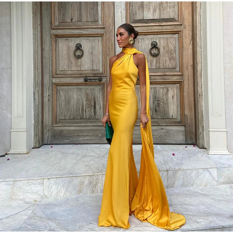 Elegant Halter Backless Off Shoulder Sleeveless Dresses