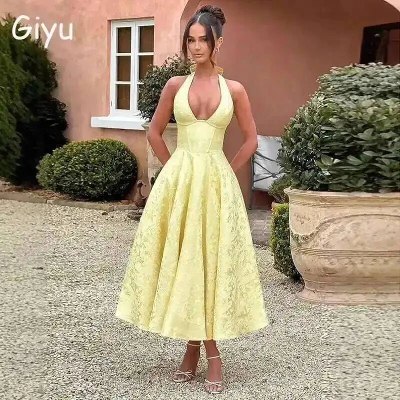 Sexy Bow Halter Long Dress
