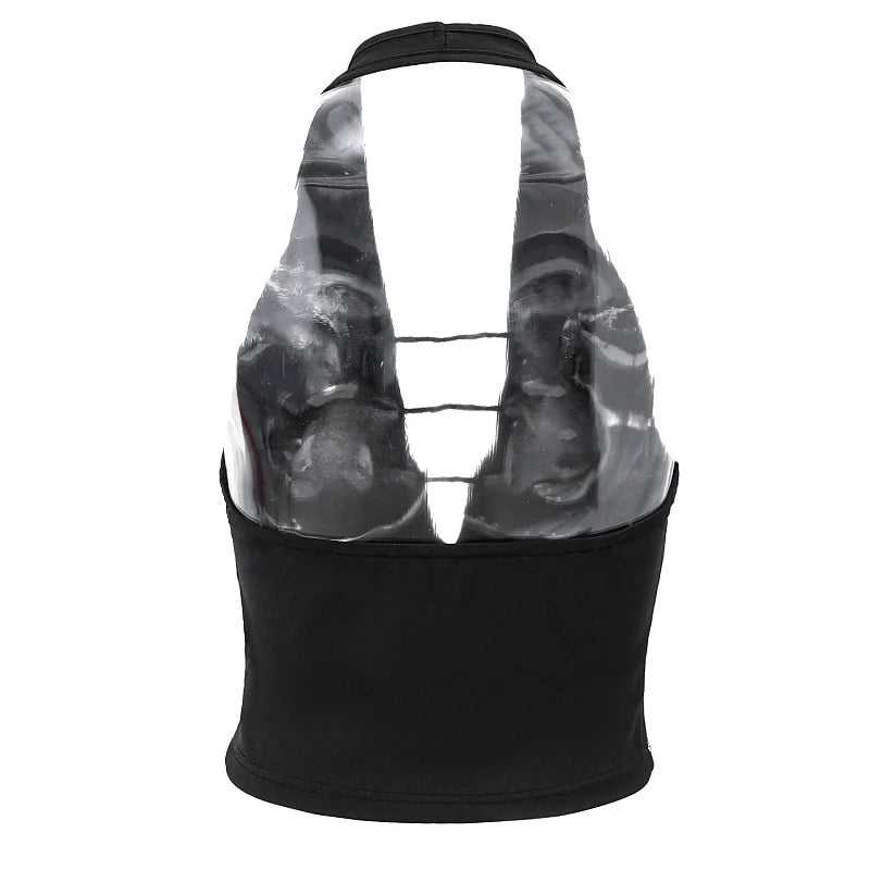 Deep V-neck Halter Top Sleeveless
