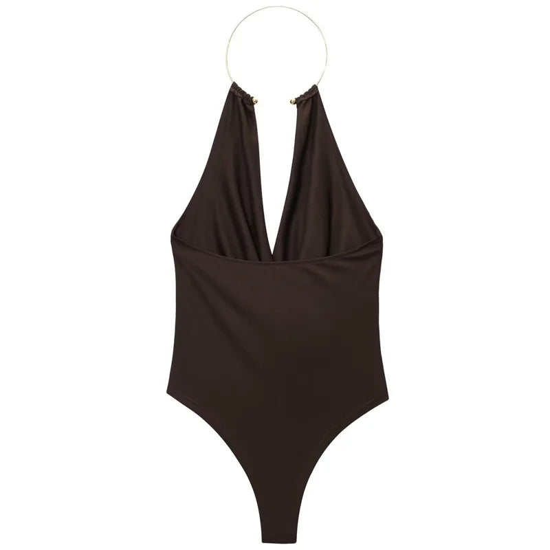 Thong Bodysuit With Open Back