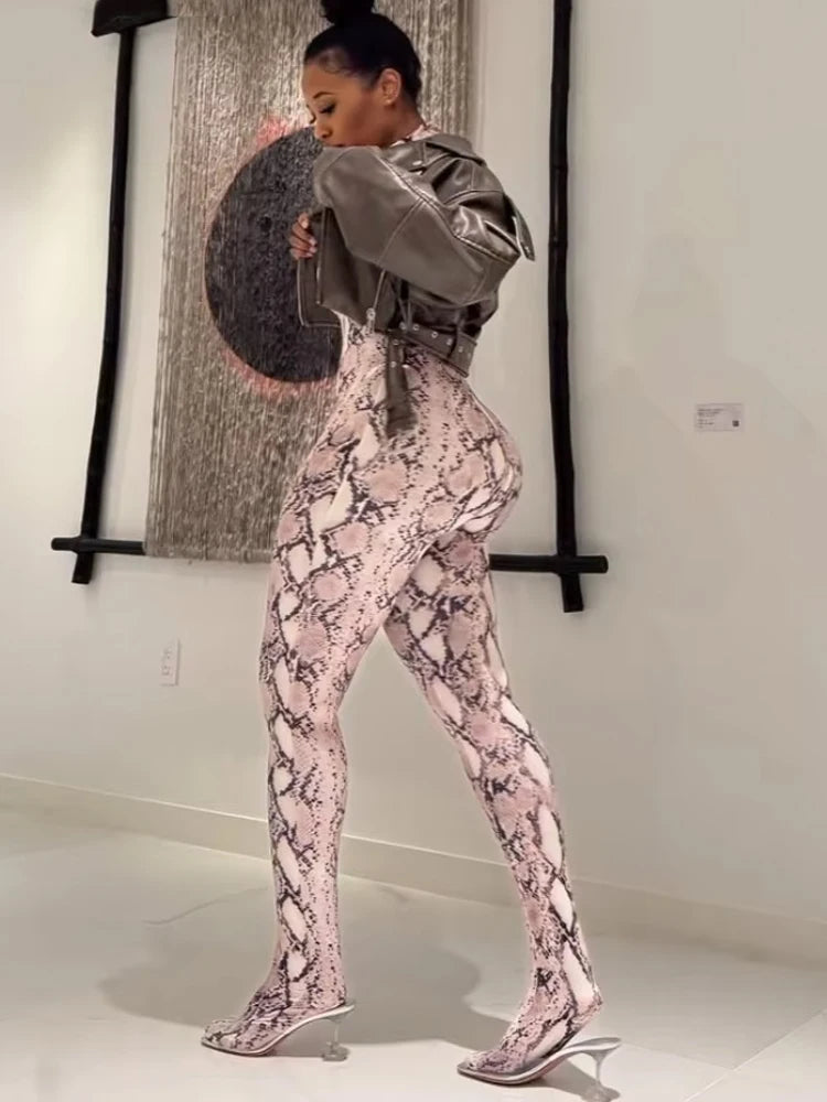 Snake Print Jumpsuit