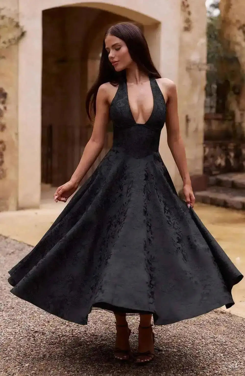 Sexy Bow Halter Long Dress