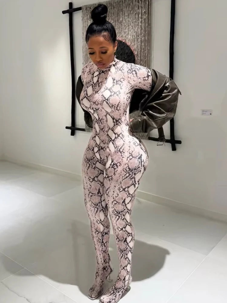 Snake Print Jumpsuit