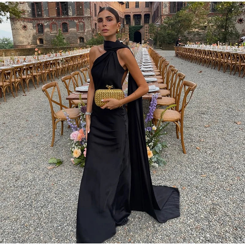 Elegant Halter Backless Off Shoulder Sleeveless Dresses