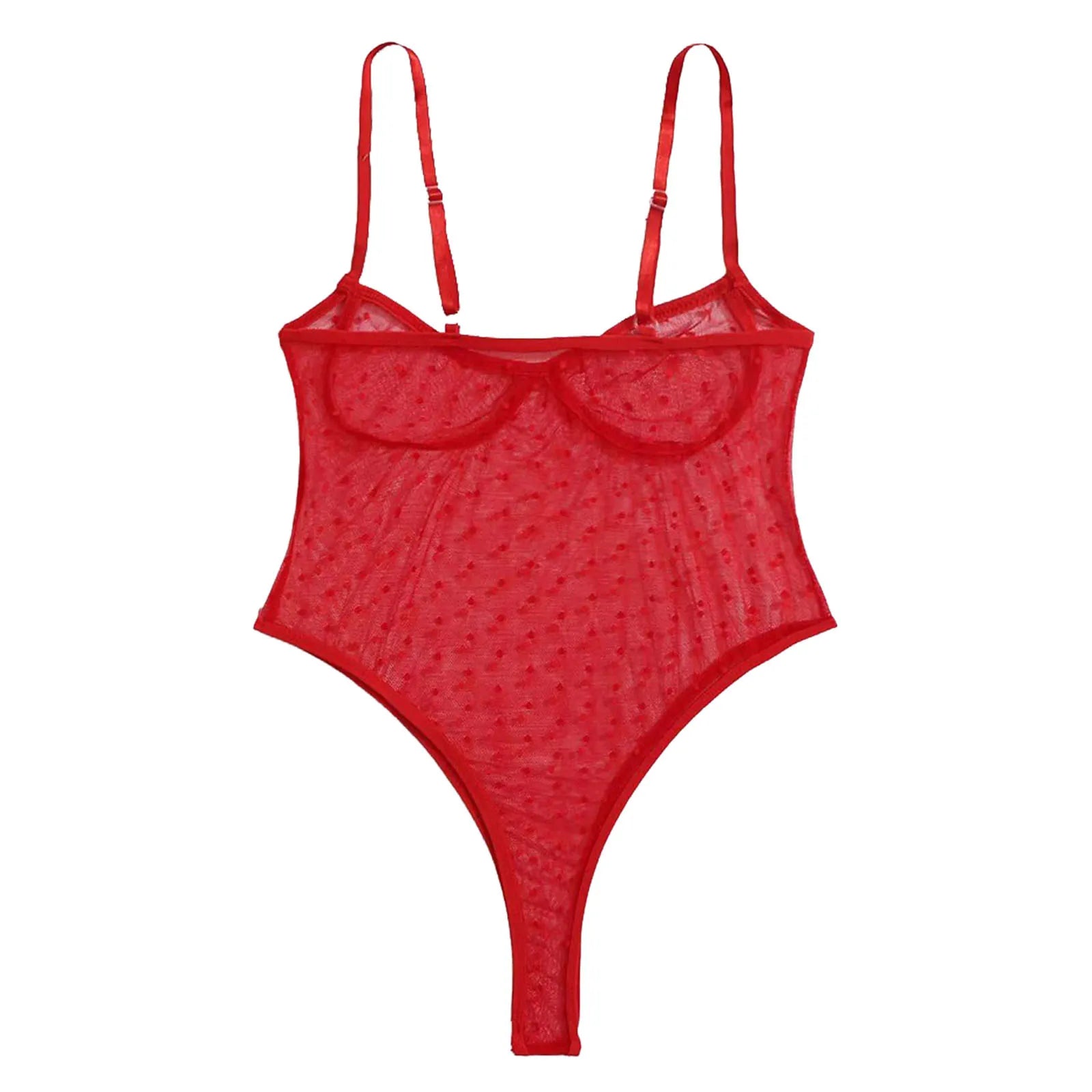 Bodysuit Lace Up Sheer Lingerie
