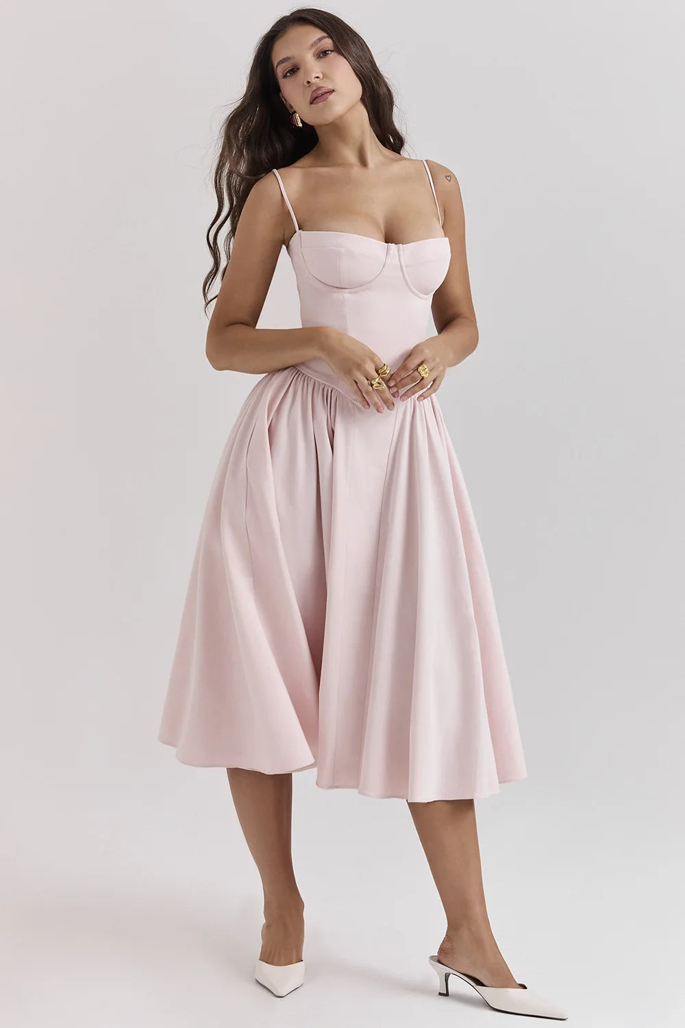 Sleeveless Backless Pleated Dresses