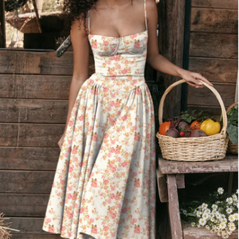 Sleeveless Backless Pleated Dresses