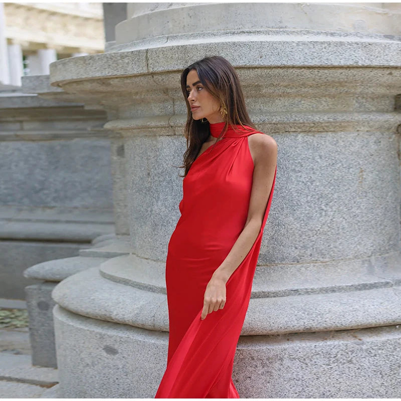 Elegant Halter Backless Off Shoulder Sleeveless Dresses