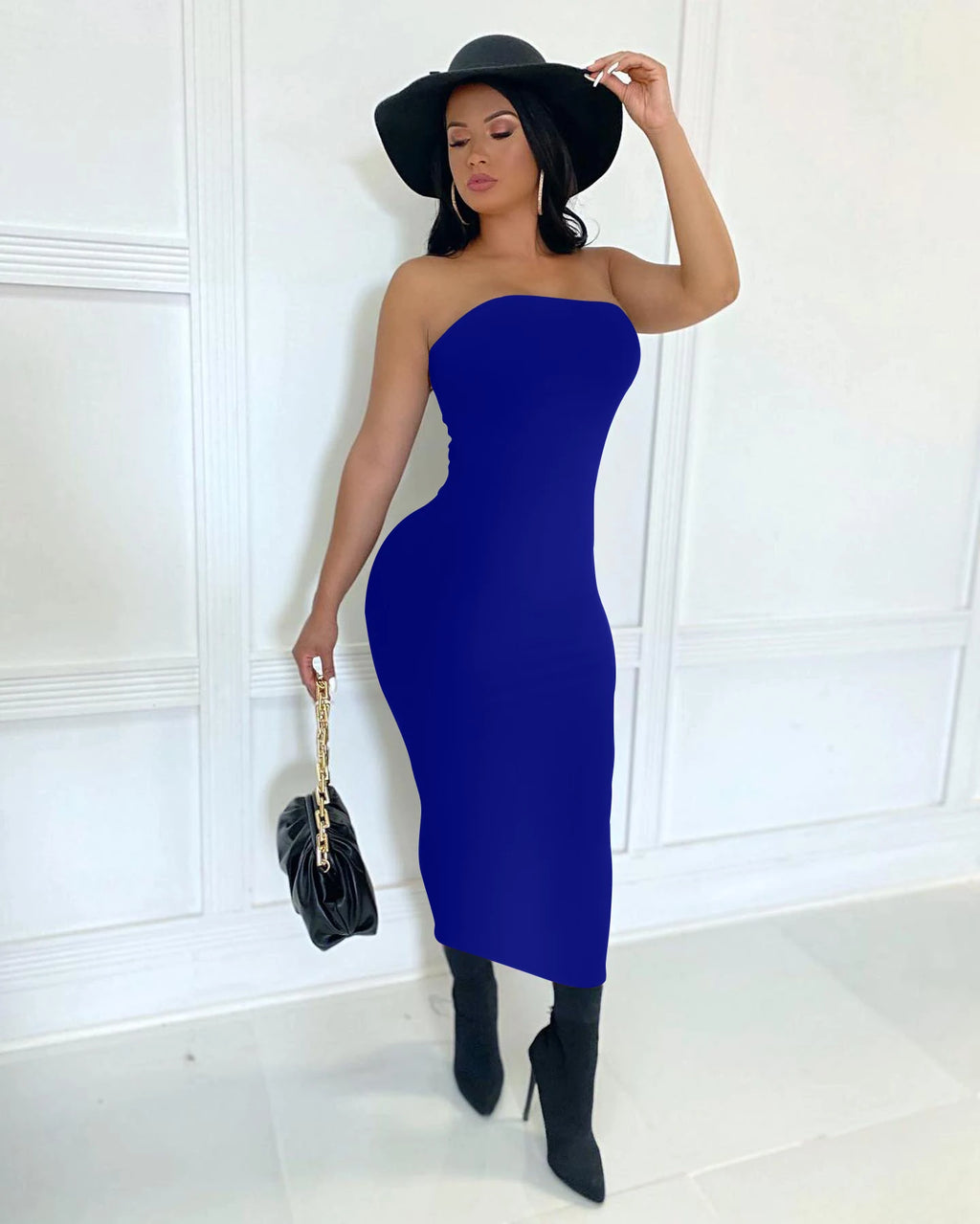 Sleeveless Chest Wrapped Long Dress