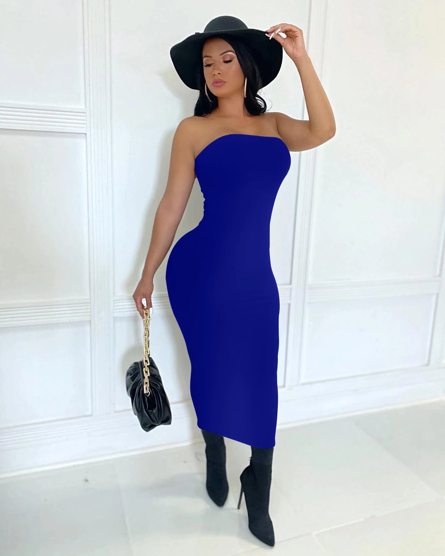 Sleeveless Chest Wrapped Long Dress