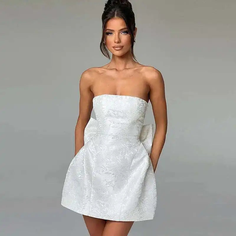 Sexy Bow Halter Long Dress