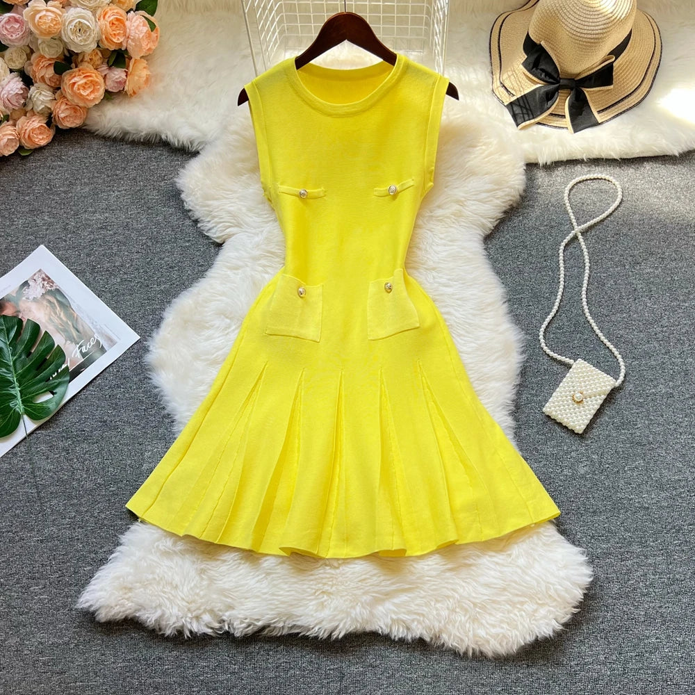 O-neck Slim Waist Dress