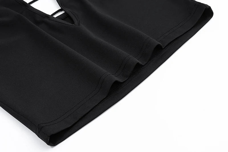 Deep V-neck Halter Top Sleeveless