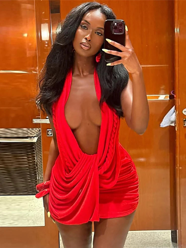 Twist Bandage Halter Dress