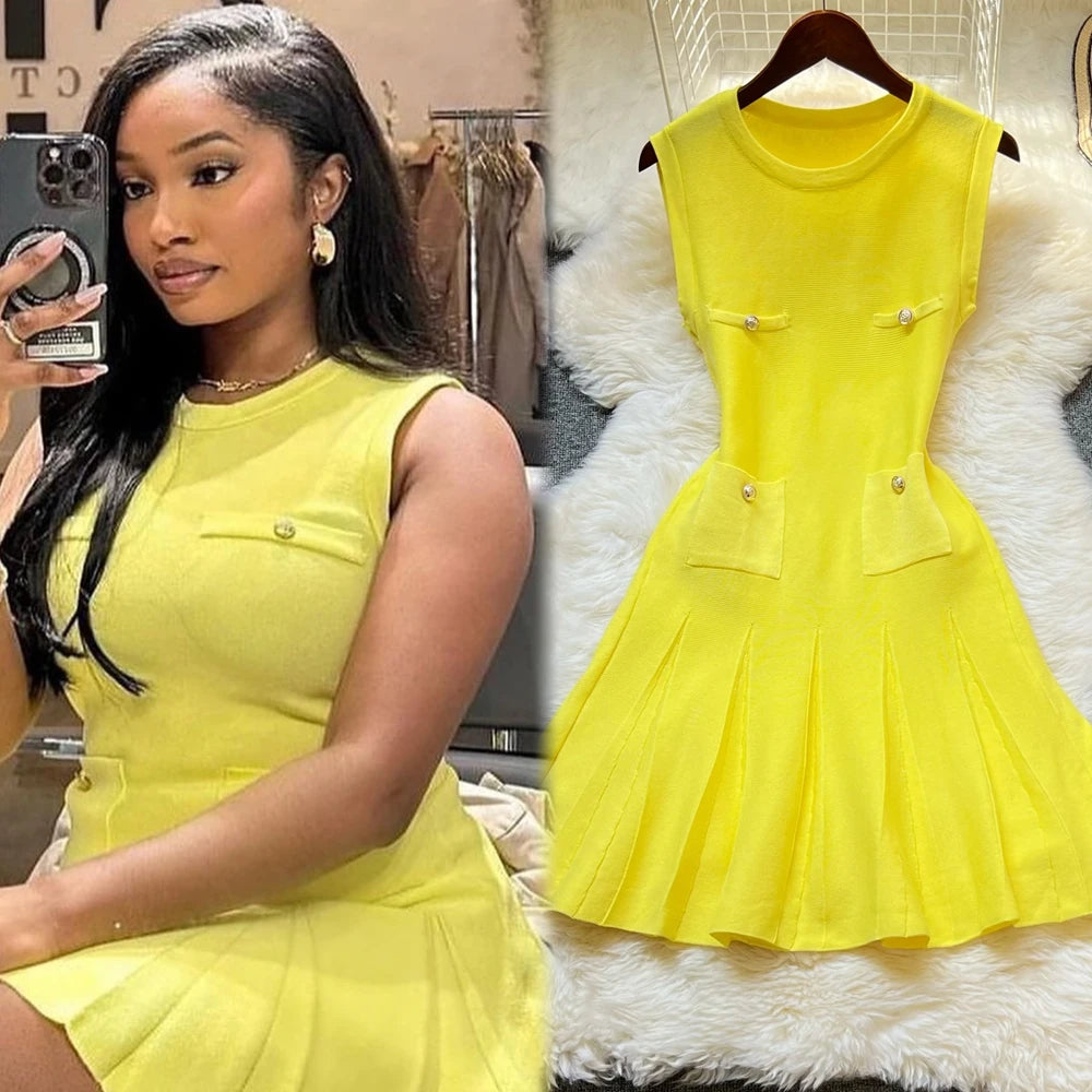 O-neck Slim Waist Dress