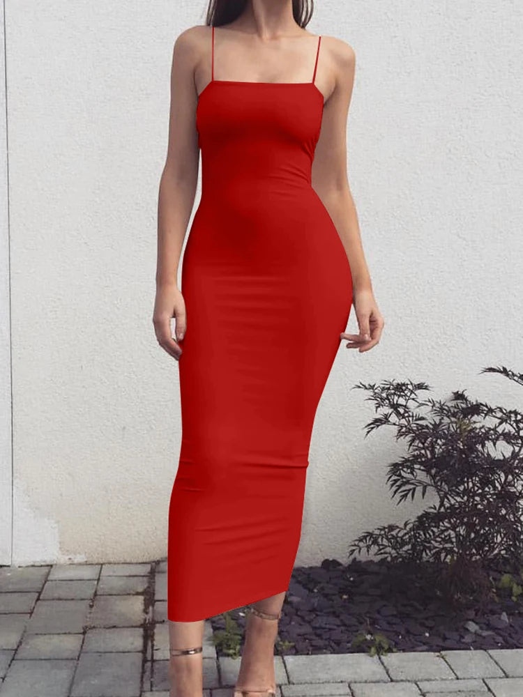 Long Sling Sleeveless Dresses
