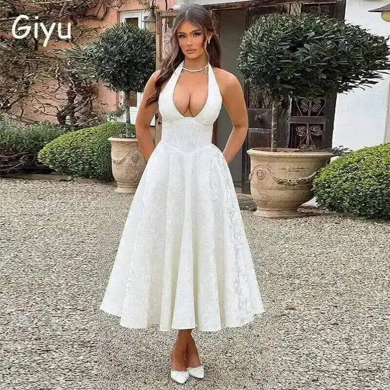 Sexy Bow Halter Long Dress