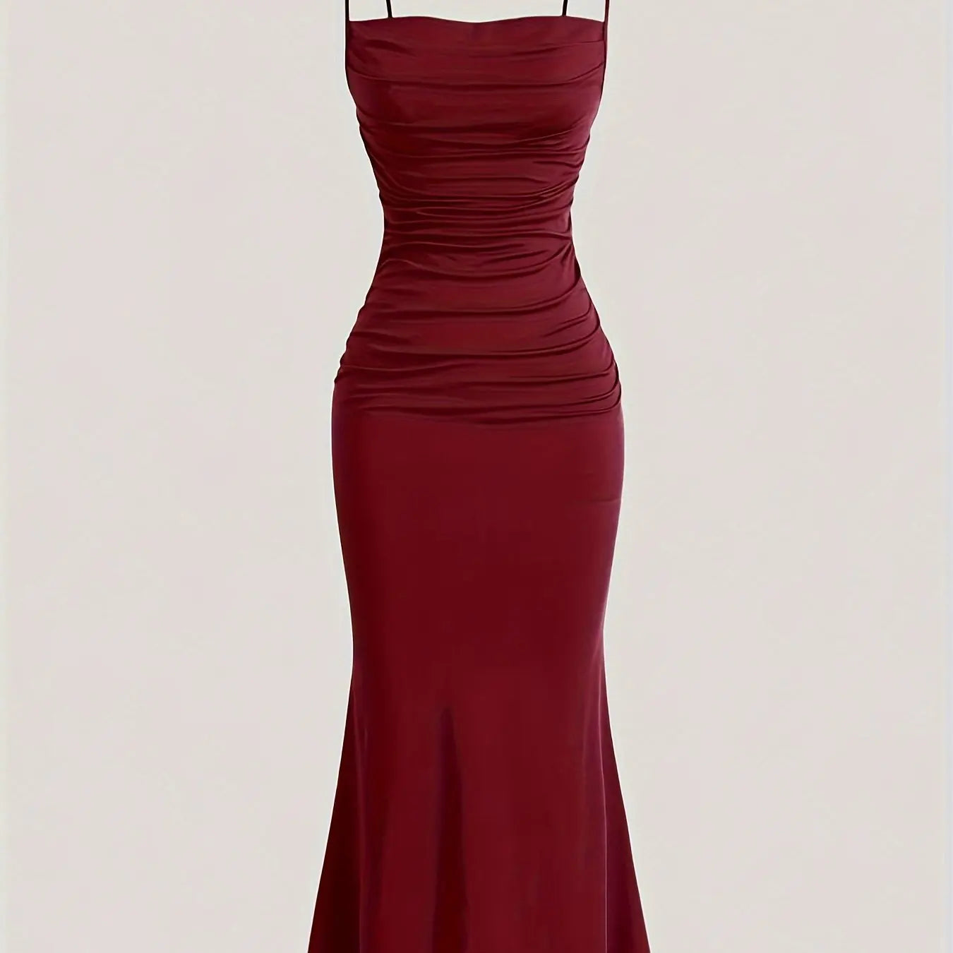 Solid Color Ruched Cami Dress