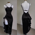 Sexy High Split Halter Dress