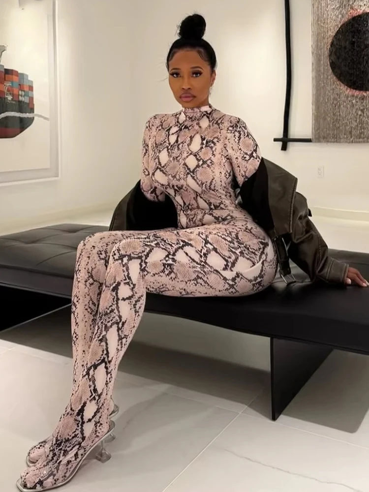Snake Print Jumpsuit