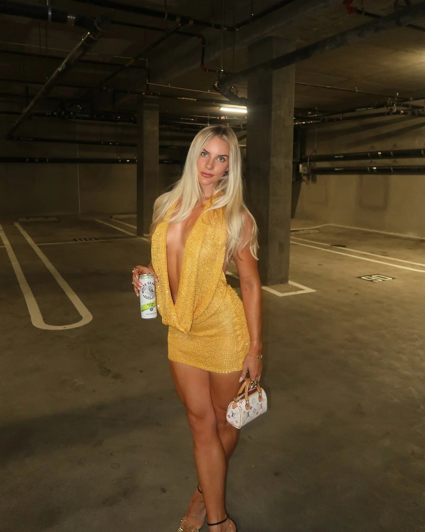 Stacked V Neck Sleeveless Backless Knit Beach Mini Dress