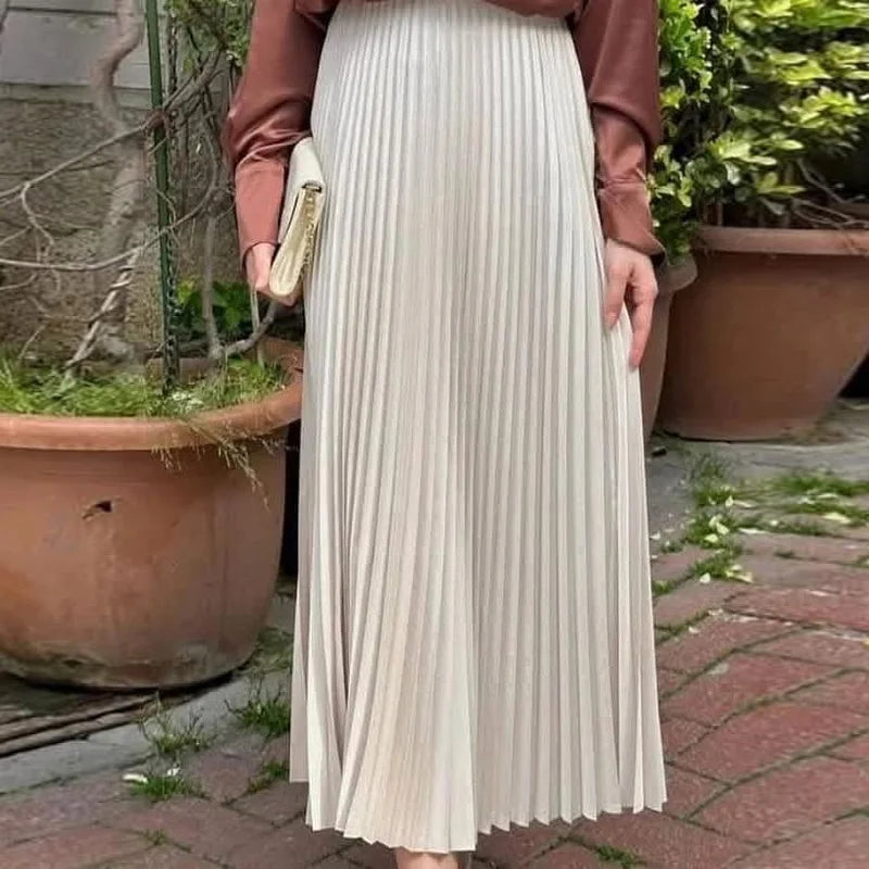 Brown Ruffle Skirt Mid Waist