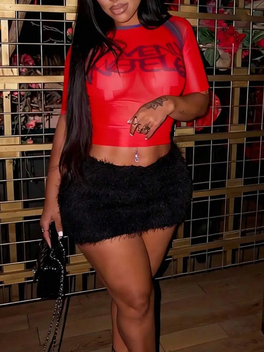 Mesh Graphic Tee Short Sleeve
