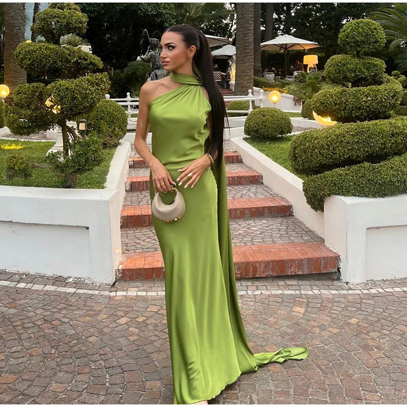 Elegant Halter Backless Off Shoulder Sleeveless Dresses
