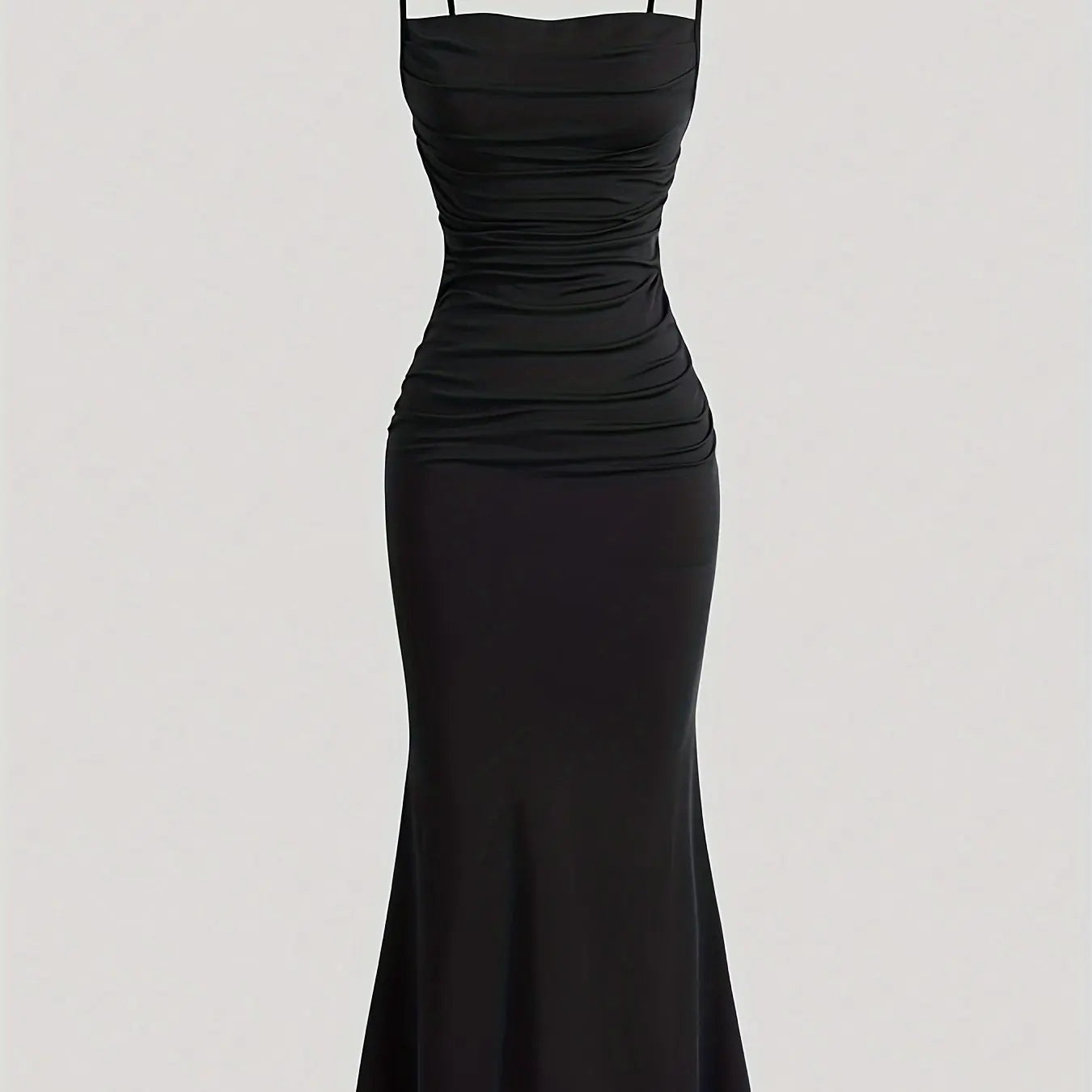 Solid Color Ruched Cami Dress