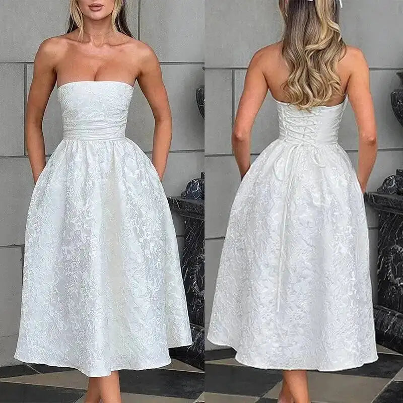 Sexy Bow Halter Long Dress