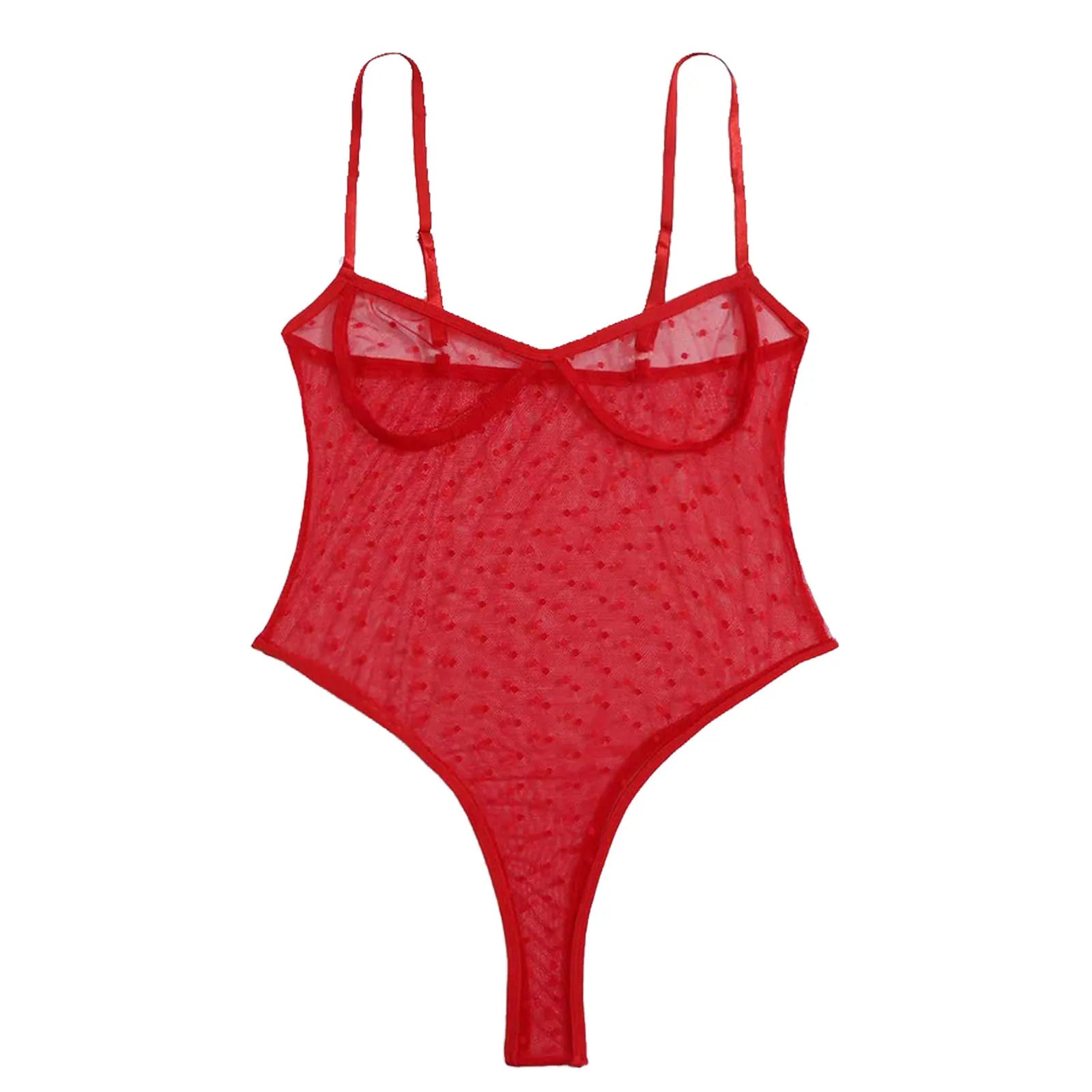 Bodysuit Lace Up Sheer Lingerie