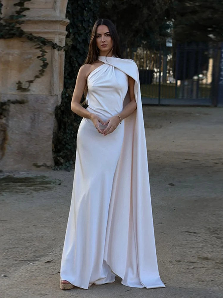 Elegant Halter Backless Off Shoulder Sleeveless Dresses